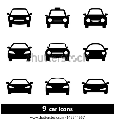 Car Icon Set. Raster version, vector also available.
