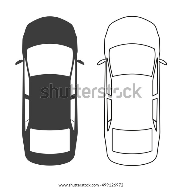 車のアイコン 平面図 のイラスト素材