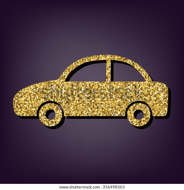 Car illustration. Golden\
icon