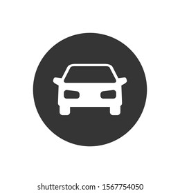 Car illustration white icon on gray