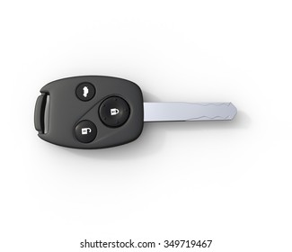 Car Key - Top View On White Background, Ideal For Digital And Print Design.