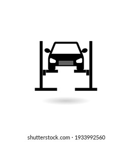 Car Lift Flat Icon With Shadow