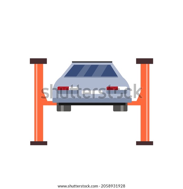 Car\
lifting icon. car repair isolated illustration. Car lifting flat\
icon on white background. Car lifting\
clipart.