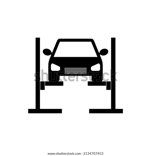Car\
lifting icon. Car repair icon isolated on\
white