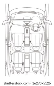 Car line drawing seen from above