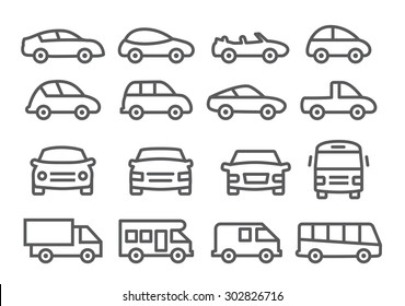 Car Line Icons