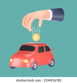 Car Loan Financial Freedom 3d Icon Illustration