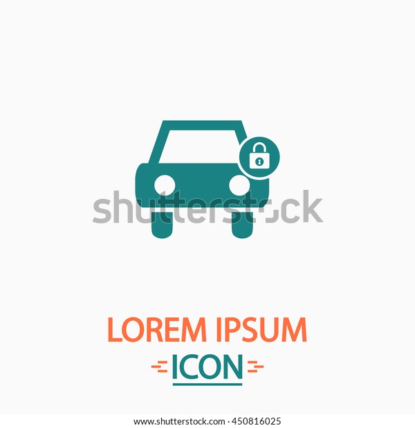 Car lock. Flat icon on white background.\
Simple illustration