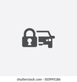 Car Lock Icon, Isolated, White Background