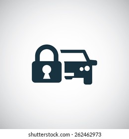 Car Lock Icon On White Background 