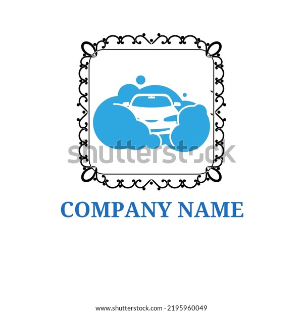 car logo design in illustration with blue and black\
combination 
