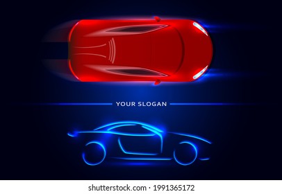 Car Logo. High Speed Sport Car - Futuristic Concept. Smart Car. 