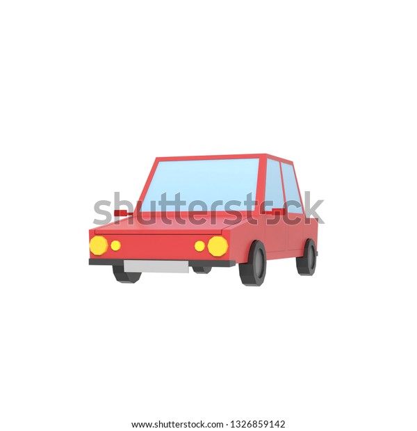 Car Low Poly simple design graphic elegant\
icon red, 3D render\
illustration\
