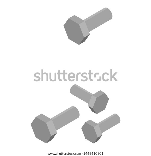 Car metal bolt icon.\
Isometric of car metal bolt icon for web design isolated on white\
background