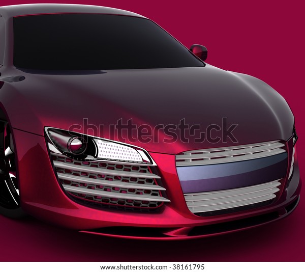 Car model on red\
background