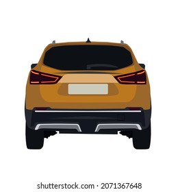 Car New Rear View Headlights Light Isolated Set Icon Brown Yellow Travel Outline White Background