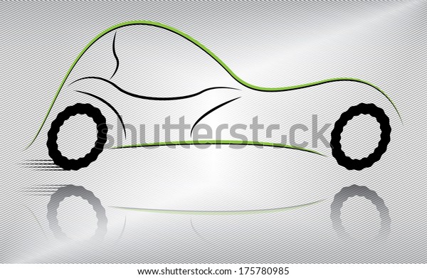 Car outline design,
raster version.