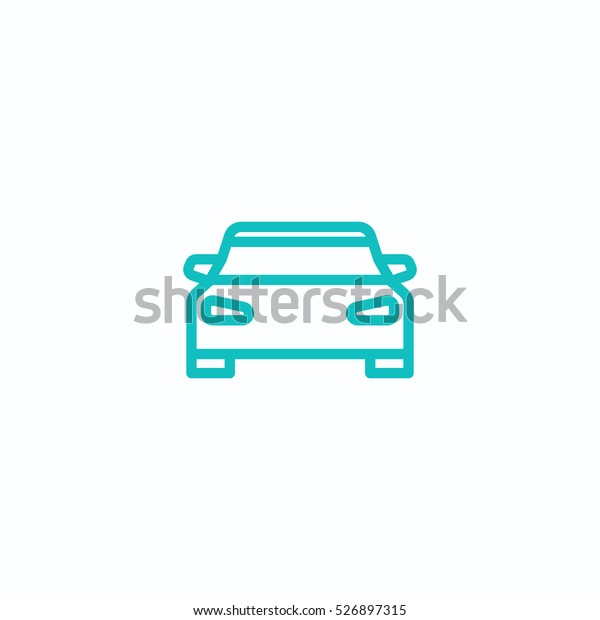 car outline, thin, flat, digital icon for web\
and mobile\
