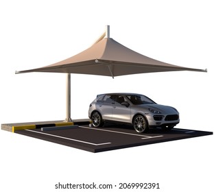 Car Parking Shade 3d Illustration