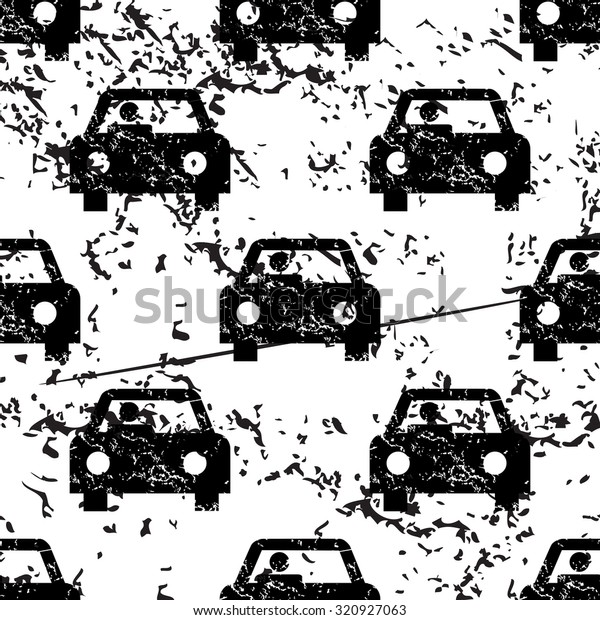 Car
pattern, grunge, black image on white
background