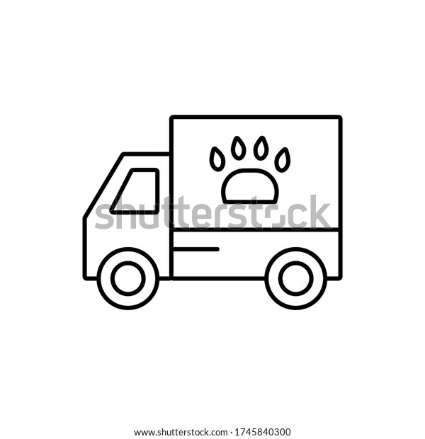 Car, paw icon. Simple line,\
outline  elements of veterinary icons for  website or mobile\
application