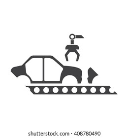 Car Plant Black Simple Icon On White Background For Web Design