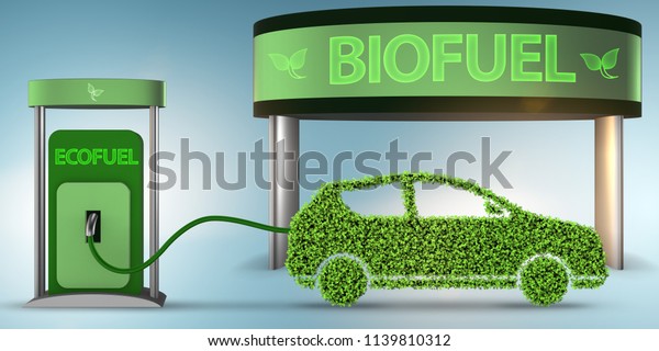 Car powered by biofuel\
- 3d rendering