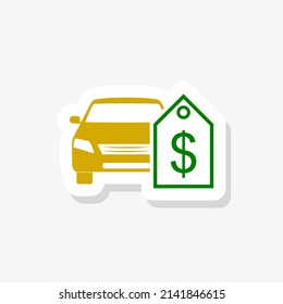 Car Price Sticker Icon Isolated On White Background