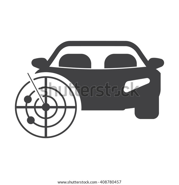 car radar black simple icon on white background\
for web design