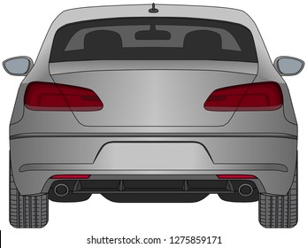 Car Rear View Isolated Illustration Stock Illustration 1275859171 ...