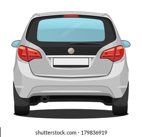 Car Rear view - Silver