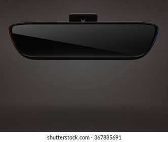 Car Rearview Mirror Isolated Ob Dark Background