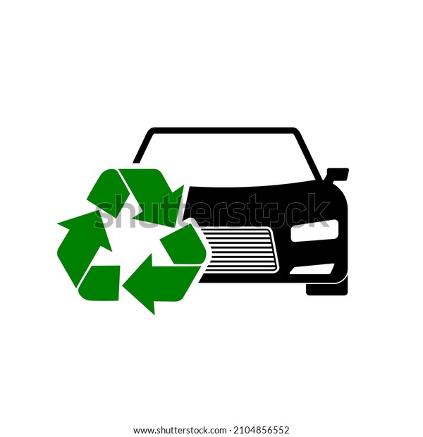 Car Recycling\
icon isolated on white\
background