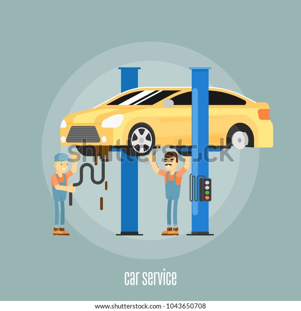 Car repair\
service concept flat \
illustration