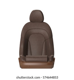 Car Seat Front View 3D Illustration