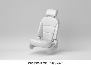 Car seat isolated on white background. minimal concept. monochrome. 3D render.