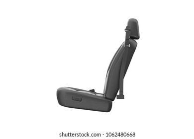 Car Seat Modern Leather, Side View. 3D Rendering