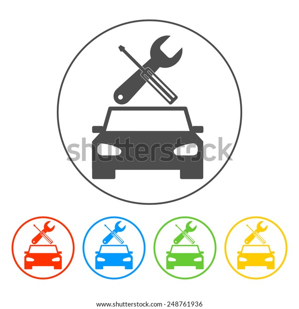 car service icon Flat\
illustrator 