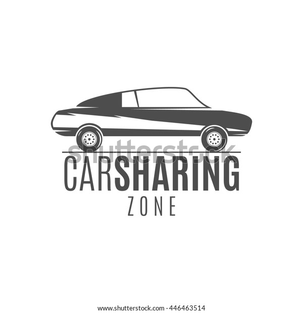 Car share logo design. Car Sharing concept.\
Collective usage of cars via web application. Carsharing icon, car\
rental element and car icon symbol. Use for webdesign or print.\
Monochrome design