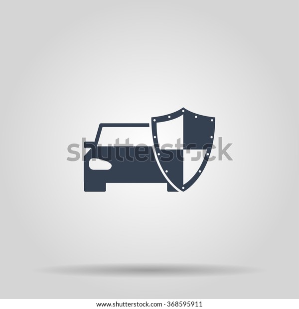 car shield icon. Flat\
design style 