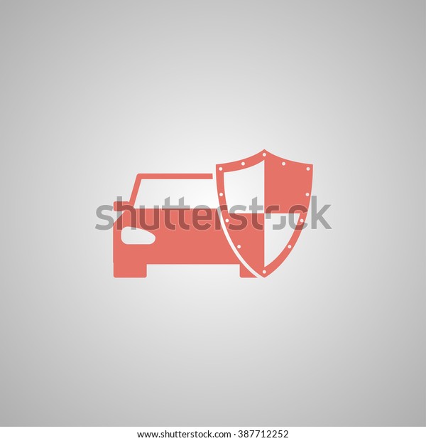 car shield icon. Flat\
design style