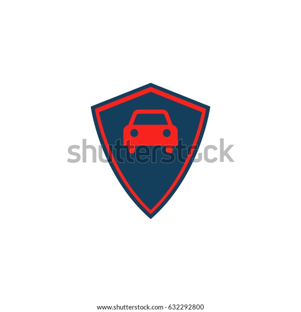 Car shield Icon Illustration. Flat color\
pictogram on white\
background
