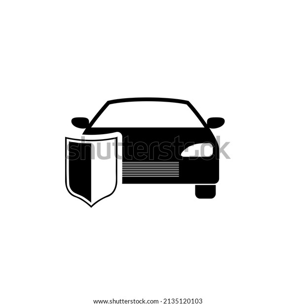 Car shield icon\
isolated on white\
background