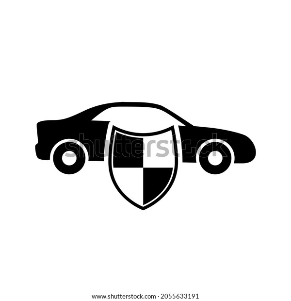 Car shield\
sign icon isolated on white\
background