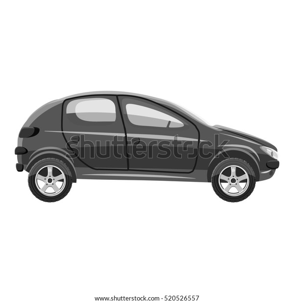 Car side view icon. Gray monochrome illustration\
of car side view  icon for\
web