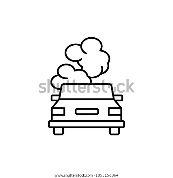 Car\
smoke icon. Simple line, outline illustration of air pollution\
icons for ui and ux, website or mobile\
application