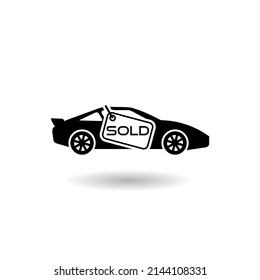 Car Is Sold Icon With Shadow