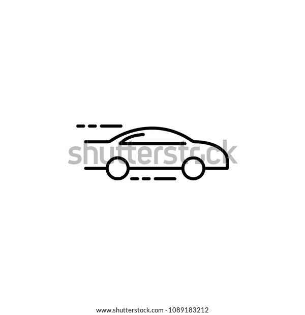 car at\
speed icon. Element of speed for mobile concept and web apps\
illustration. Thin line icon for website design and development,\
app development. Premium icon on white\
background