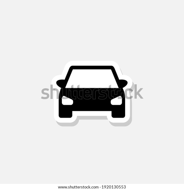Car sticker\
icon isolated on white\
background