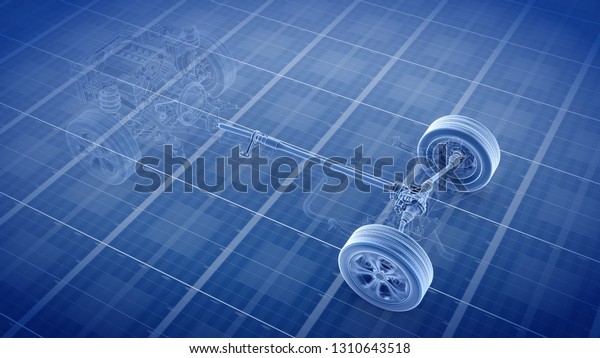 Car
structure - power transferring system 3d
rendering